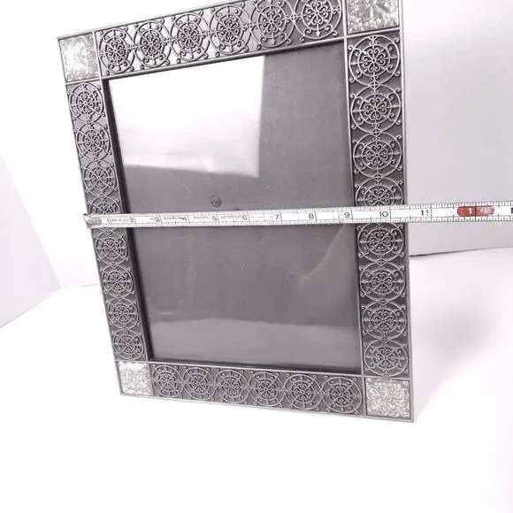 Wilton Large Silver Tone Ornate Art Deco Picture Frame Pewter - Picture 5 of 8